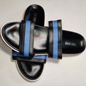 Stacy Adams Men's Metro Black/Blue Slip On Sandals 25510-966 Size 13M